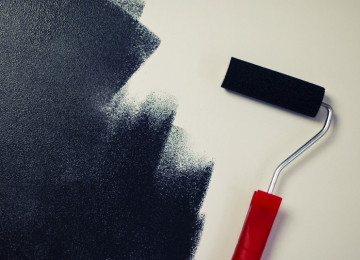 Painting Black Paint Roller